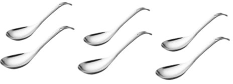 CIYODO 6 Stk Reiskocher Reislöffel Abs Teelöffel Großer Suppenlöffel Rührlöffel Cucharas Para Comer Kochen Vorspeisenlöffel Küchenlöffel Kleiner Reis Sushi Reiskocher Rostfreier Stahl