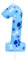 Cxryrzhe 1st Birthday Dog Paw Number 1 Candle - Blue - Themed Dog Paw Print Cake Topper Decoration for Kids Boy Girl Party Supplies