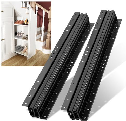 NECILO Undermount Heavy Duty Drawer Runners 900mm Concealed Drawer Runner, 120kg Load Capacity Full Extension Ball Bearing, Suitable for Under-Stair and Base Cabinet, Buttom Mount, 1 Pair(2 Packs)