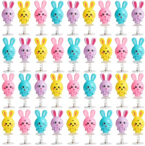 THE TWIDDLERS - 36 coniglietti primavera pop-up per bambini, 6 cm - bomboniere per feste di compleanno e Pasqua, multipack riempitivo per sacchetti e giocattoli salterini, premi per la classe