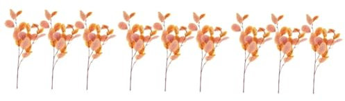 Alipis 9 STK Simulierte Eukalyptusblätter getrocknete Eukalyptusstängel echte Eukalyptusstängel Eucalyptus Decoration Faux Blumenstrauß für Wohnkultur Dekorpflanzen Blattpflanzen Orange