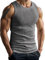 Weardear Tanktop Herren Gerippte Funktionsshirt Training Sportshirt Schnelltrocknendes Unterhemden Sleeveless T-Shirt Slim Fit Shirt Sommer Yoga Achselshirt Dunkelgrau S