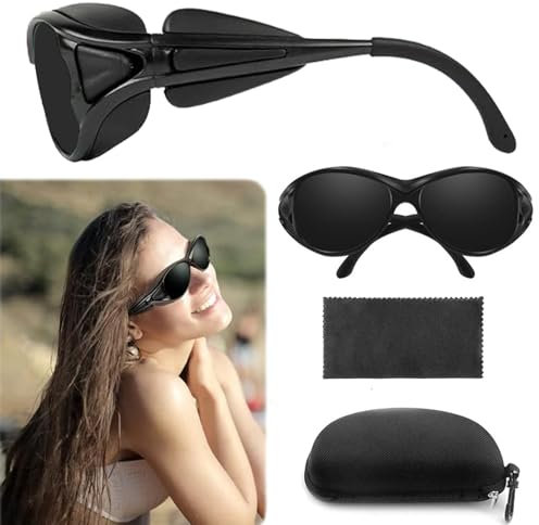 Red Mitochondria Schutzbrille Mit Box, Solarium Brille, IPL 200-2000nm UV Schutzbrille Infrarot Schutzbrille Laser Schutzbrille für Rotlichttherapie IPL Haarentfernung Laser Kosmetologie Solarium