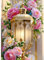GDYEEH Pfingstrose Blumen Diamond Painting Erwachsene, 5D Straßenlampe Diamant Kunst Bilder Anfänger, DIY Runder Vollbohrer Diamanten Malerei Stickerei Kreuzstich Geschenke Home Wand Dekor 30x40cm
