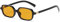 WDZAYXC Lunettes de soleil rectangulaires classiques rétro verres fins vintage rectangulaires lunettes de soleil, Noir/orange