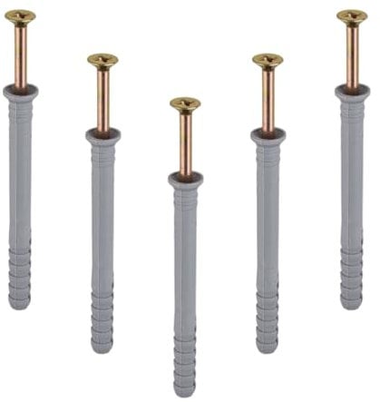 [FIXINGS DIRECT] Power Guard Nylon Hammer Screws | Frame Fixing With Wall Plug Countersunk Head Screw Suitable For Concrete & Masonry | Nylon Screws Zinc Plated Wall Plug Fixings (M6 x 60mm (10) Bag)
