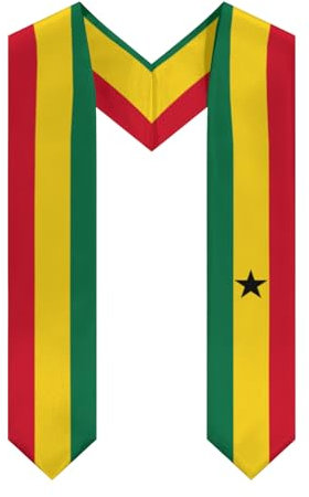 SMAZDFXX Ghana Flagge Graduierung Stola Schal Schärpe Ehre für Studium an Bord internationale Studenten