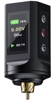 TATELF Batería para Tatuaje, Inalambrica de suministro de energía para Maquina de Tatuar 1900 mAh con pantalla digital LED, fuente de alimentación recargable para RCA máquina rotativa