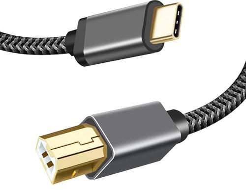 2M USB C zu MIDI Kabel, USB C auf B MIDI Interface Kabel für MIDI-Keyboard, Controller, Synthesizer, Audio Interface, kompatibel mit Windows, macOS, Linux, schnelle Datenübertragung, Plug & Play