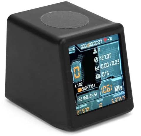 SENECESLI Bitcoin Miner Nm Tv Crypto Miner mit Esp32 D0 Low Power Chip, 1,54 Zoll Smart Gift Kleine TV-Desktop-Uhr 1060 Kh S Hashrate, Display-Kryptowährungs-Mining-Maschine