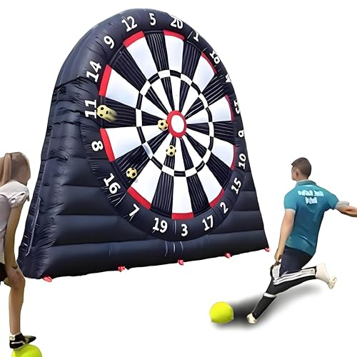 Aufblasbares Dartscheiben-Set – riesige Fußball-Dartscheibe für den Außenbereich mit Gebläse und 8 Bällen für Partys und Hinterhofspaß
