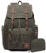 KAUKKO Vintage Canvas Rucksack Herren Damen Retro Elegant Rucksack Outdoor Reisen Wandern Große Kapazität 05-Grün One Size Daypack Rucksack, 05-Grün, Taille unique, Daypack Rucksack