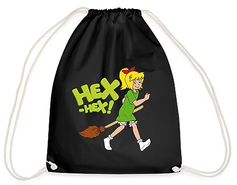 Spreadshirt Bibi Blocksberg Mit Kartoffelbrei Hex-Hex Turnbeutel, One size, Schwarz