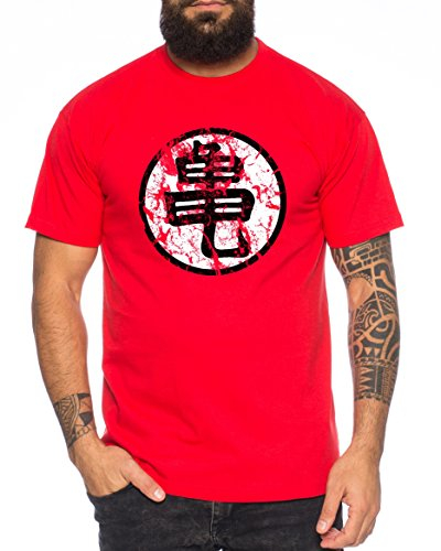 Sign Goku Roshis Turtle School Herren T-Shirt, Farbe:Rot;Größe:XL
