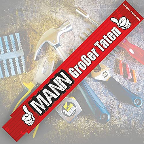 Zollstock passend zu jedem Anlass Geschenke für Männer Handwerker Heimwerker zum Geburtstag Männergeschenke Metermaß Gliedermaßstab 2m Holz Werkzeug (Zollstock Mann Großer Taten 30038)