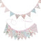 G2PLUS Floral Bunting banner, 10.8 Feet Vintage Cloth Shabby Chic Flag Garlands, 12PCS Double Sided Fabric Triangle Pennants for Vintage Themed Wedding Afternoon Tea Garden Party