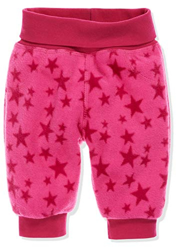 Playshoes Unisex Kinder Fleece-Pumphose Baby-Hose, Pink Sterne, 62