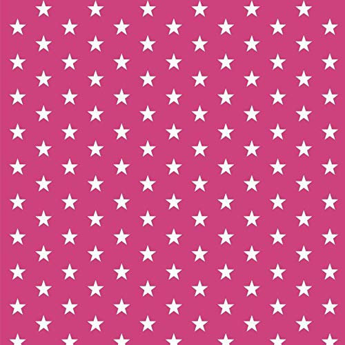babrause® Baumwollstoff Sternchen Pink Webware Meterware Popeline OEKOTEX 150cm breit - Ab 0,5 Meter