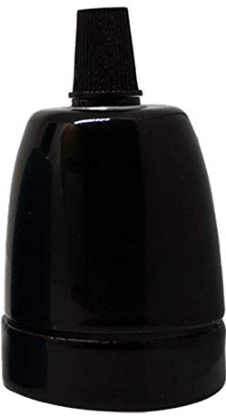 DC VOLTAGE 1PCs Vintage Ceramic Lamp Socket E27 Base Lamp Holder With Cord Grips, Industrial Porcelain Lamp Light Bulb Holder - Black