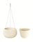 Stolmet 37cm Round Hanging Planters for Indoor Outdoor Garden Hanging Baskets for Plants with Chain (29cm, Cream)