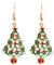 YeahiBaby 1 Pair of Lovely Christmas Tree Earrings Rhinestone Dangle Ear Stud for Women Girls