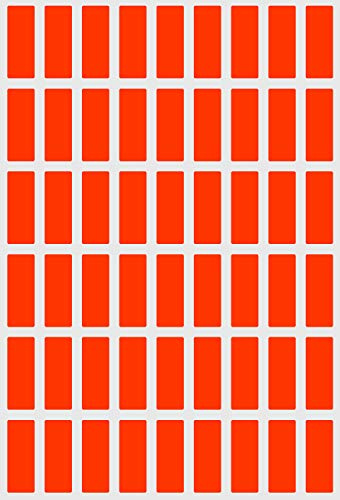 Neon red Rectangular Colored Labels for Marking (25mmx10mm) - Bright Labels 2.5 cm x 1 cm - 810 Pack by Royal Green