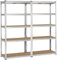 Yaheetech Scaffale in Metallo Acciaio Senza Viti Regolabile Scaffalattura a 5 Ripiani Portata 875 kg per Carichi Pesanti Mensola Salvaspazio 180 x 180 x 40 cm da Garage Cucina Argento