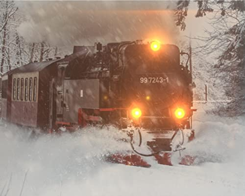 Jandei Lokomotive Zug im Schnee Landschafts-LED-Bild mit 3 LEDs