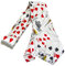 TOYANDONA Krawatte mit Spielkarten, Pokerwürfel-Druck, Party-Kostüm, Verkleidungszubehör (weiß), Weiß, 75 cm