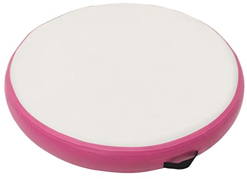vidaXL Gymnastikmatte Aufblasbar mit Pumpe Turnmatte Tumbling Matte Training Fitnessmatte Yogamatte Trainingsmatte 100x100x20cm PVC Rosa