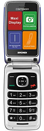 BRONDI Contender Telefono Cellulare GSM DUAL SIM con Tasti Grandi, Blu/Viola