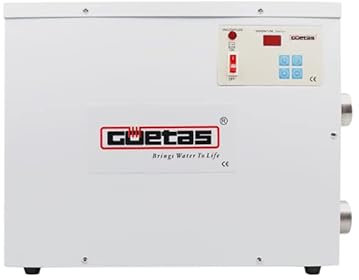 Topchances 220V Electric Swimming Pool Heater 3KW/5KW/11KW/15KW SPA Bathe Bath Hot Tub Thermostat (Plug and power cord not included)