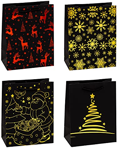 TSI Geschenktüten für Weihnachten PREMIUM, 12er Packung, Größe: Mittel (HxBxT 23 x 18 x 10 cm), Art.Nr. 89017