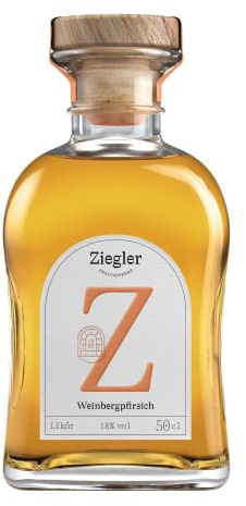 Ziegler Weinbergpfirsich Likör 18% (1x 0,5l) - Fruchtiger Pfirsichlikör mit feiner Säure und aromatischer Tiefe