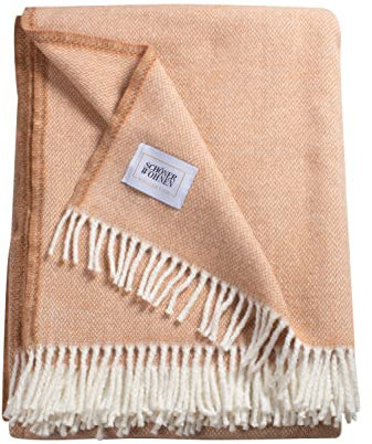 SCHÖNER WOHNEN KOLLEKTION Tagesdecke 140x200 cm • Kuscheldecke Zimt • Plaid Decke Relax • Sofadecke Baumwolle