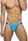 ORANDESIGNE Maillot de Bain Homme Sexy String Piscine Imprimé Mini Slip de Bain avec Rembourrage Amovible et Bonnet Push-Up Trunks Shorts de Bain Swimming I Bleu Clair L