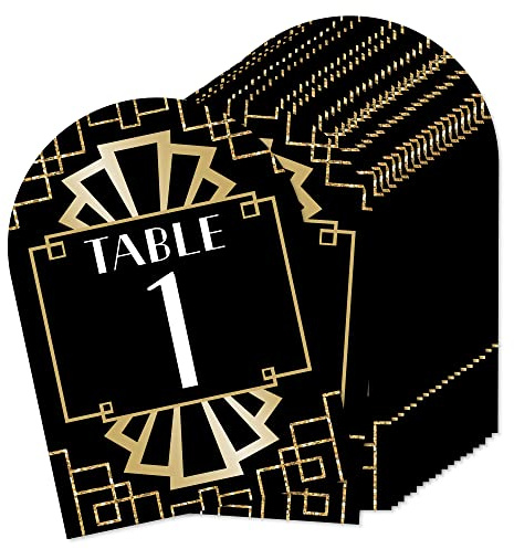 Big Dot of Happiness Roaring 20’s - 1920s Art Deco Jazz Party Double-Sided 5 x 7 inches Cards - Table Numbers - 1-20