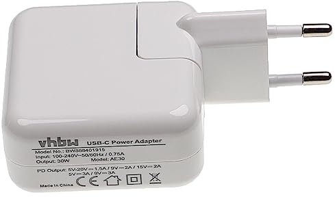 vhbw Netzteil/Ladegerät kompatibel mit Apple iPhone 5, 4S, 6S, 5C, 6, 16 pro, 4, 5S Elektrogeräte - USB-C Netzadapter 5-20V 30W
