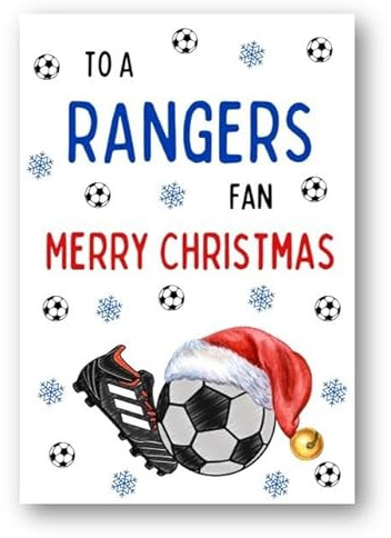 Second Ave Rangers Fußball-Fan Erwachsene Kinder Kinder Weihnachten Xmas Urlaub Festliche Grußkarte