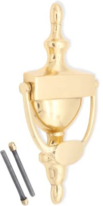 6 or 8 Victorian Solid Brass Urn Door Knockers - 6 Finishes (Polished Brass, 8)