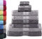 GREEN MARK Textilien 10 TLG. FROTTIER Handtuch-Set mit verschiedenen Größen 4X Handtücher, 2X Duschtücher, 2X Gästetücher, 2X Waschhandschuhe(10 TLG. FROTTIER Set, Anthrazit/Silber)