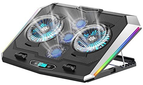 XTYPE Laptops Cooler Cooling Pad RGB 5 Fans Gaming Cool Stand Compatible with Notebook PC Computer