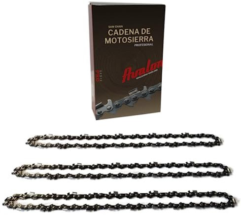 Avalon Procut - Pack 3 Cadena de Motosierra .325 galga 058 1.5-68 eslabones y diente redondo para espadas de 45cm aproximado. Compatible con marcas como husqvarna