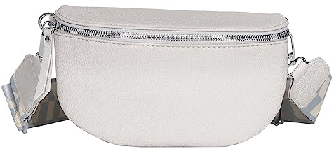 Bauchtasche Damen stylisch Umhängetasche Hüfttasche Bodybag Gürtel Crossbody Bag Schultertasche mit Verstellbaren Gurt 25 (Grau, S / 23 x 14 x 7 cm)