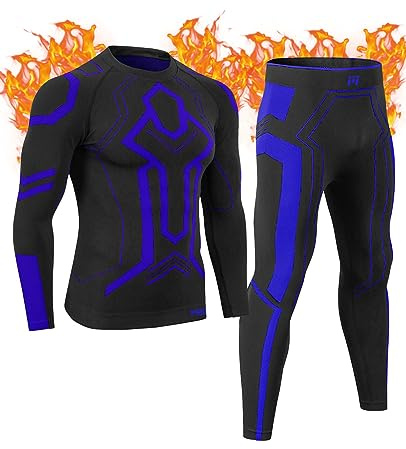 MEETWEE Thermounterwäsche Herren Atmungsaktiv Männer Thermo Funktionswäsche Winter Skiunterwäsche Unterwäsche Thermounterhemd Thermounterhose Base Layer Ski Winter Sport
