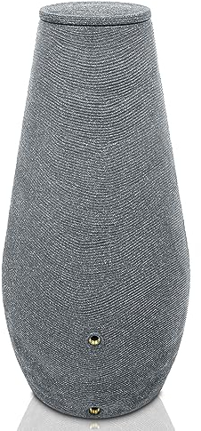 YourCasa Regentonne 200 Liter [EcoDrop] mit Metallgewinde und Deckel - Regenfass Frostsicher aus Kunststoff - Regenwassertonne - Regenwassertank Garten Wassertank Regensammler (Grau)