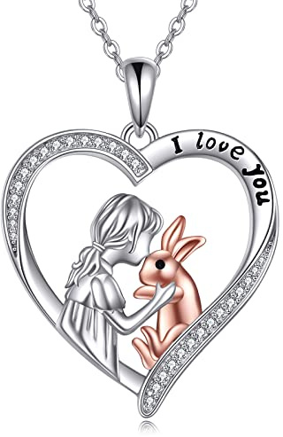 YFN Rabbit Necklace for Women Sterlng Silver Rabbit Necklace Bunny Pendant for Women