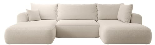 Selsey Sofa Ecksofa Eckcouch Schlafsofa Couch Mit Stauraum Schlaffunktion Pflegeleicht Polyurethanschaum U Form Rechts OVO Beige Boucle Abriamo