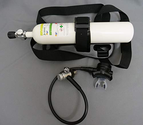 HighTechDiving Submarinismo para barcos como sistema completo, 3 litros, 300 bar, botella de buceo, estructura de transporte y regulador