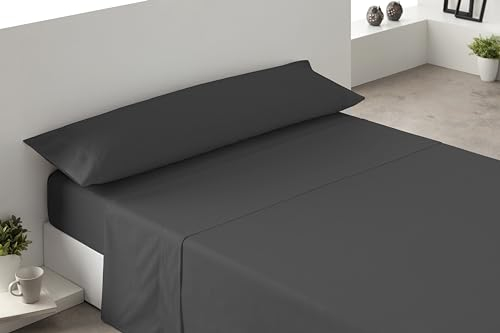 Degrees home - Premium - Juego de sabanas 160 x 200-4 Piezas -1 Sabana, 1 Bajeras Ajustables y 2 Fundas de Almohadas de 80x50 - Microfibra cepillada (Cama 160 - Pizarra)